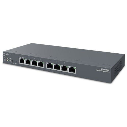 EnGenius ECS1008P Cloud 8-Port Gigabit 55W PoE Switch