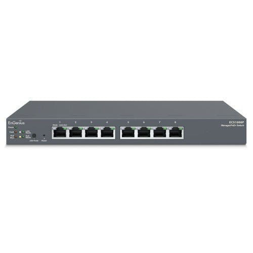 EnGenius ECS1008P Cloud 8-Port Gigabit 55W PoE Switch