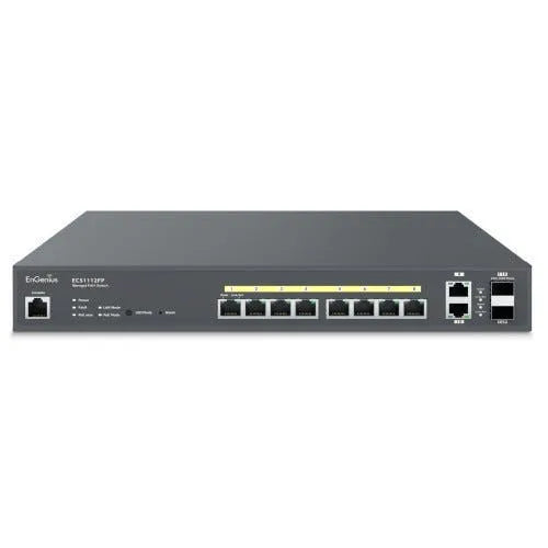 EnGenius ECS1112FP Cloud 8-Port 2x1Gb 130W PoE+ Switch