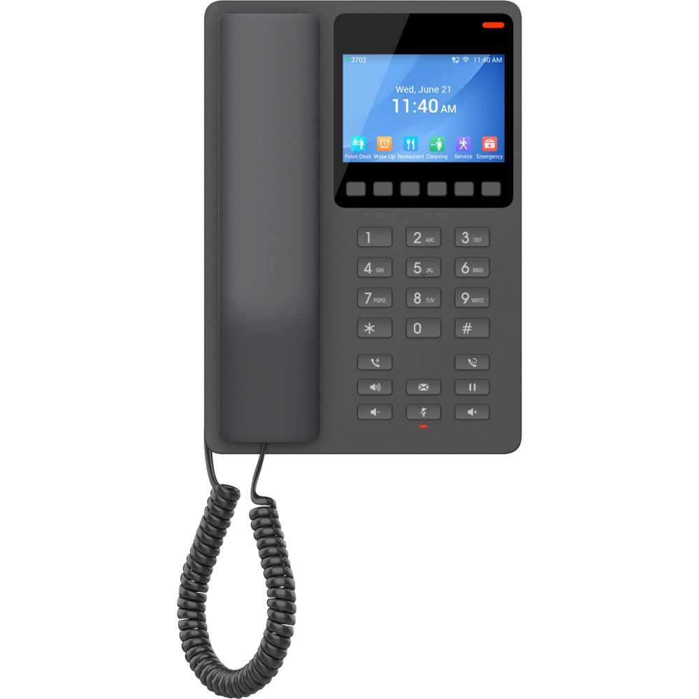 Grandstream Networks GHP631W Compact Hotel Phone w/Color LCD & WiFi Black