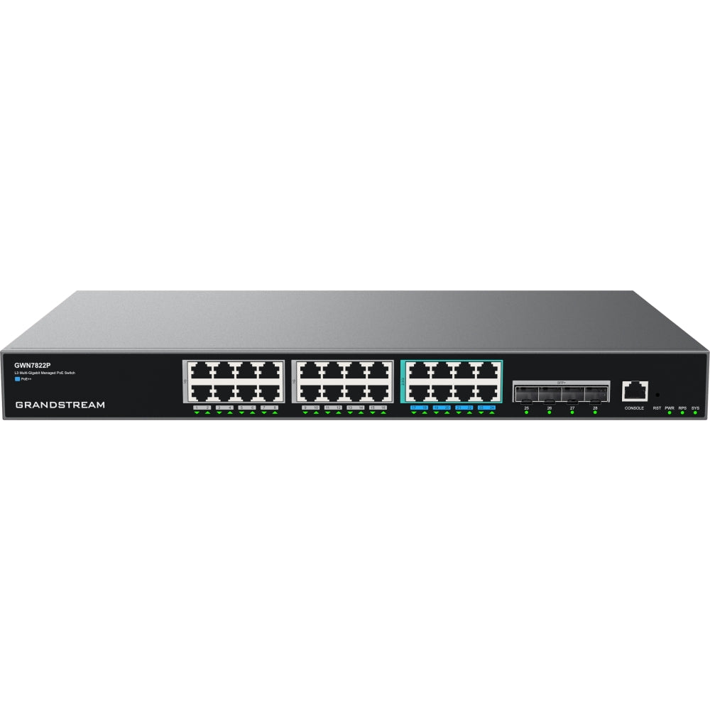 Grandstream GWN7822P PoE Managed Switch 8xPoE++ 4xSFP+ 16xGigE