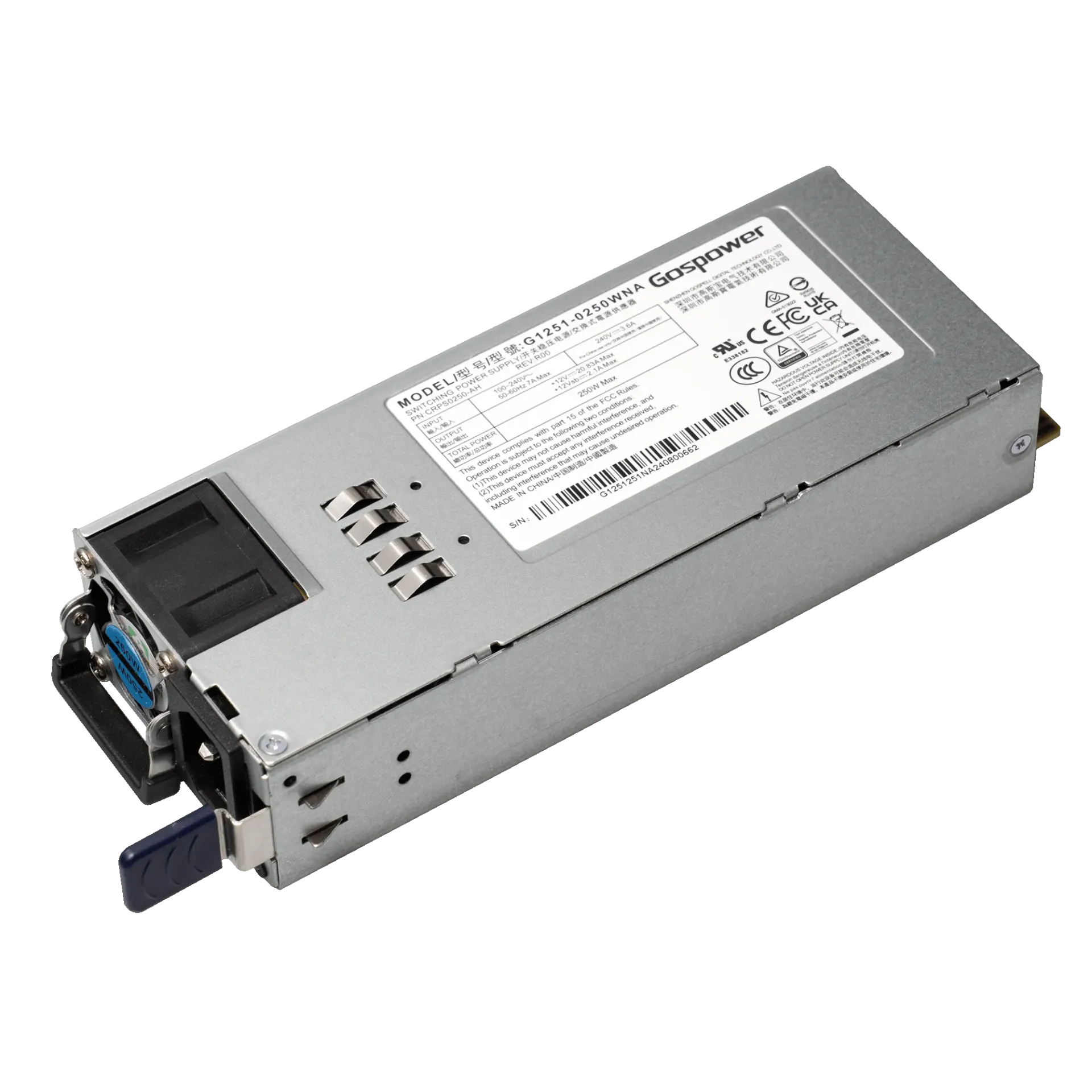 MIkroTik G1251-0250WNA Replacement 250W Hot-Swap Power Supply for CRS812 DDQ