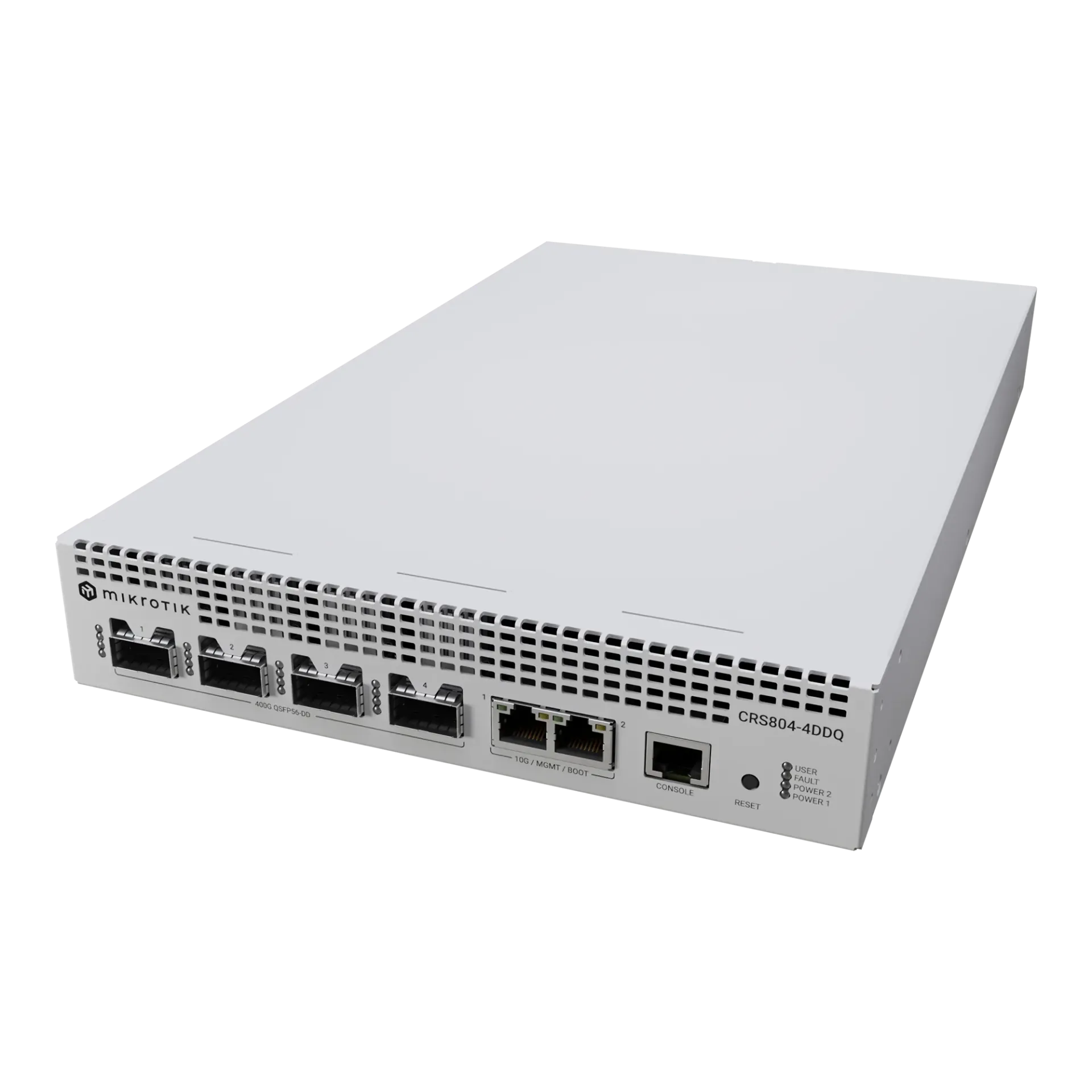 MikroTik CRS804-4DDQ-hRM Cloud Router Switch 2000MHz 512MB 2x1G/10G 4xQSFP-DD