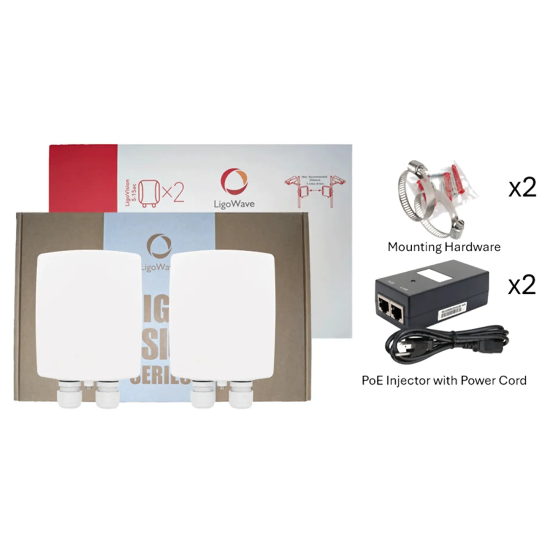 LigoWave LV-5-15ac-WBK LigoVision 5-15ac Plug-and-Play Wireless Bridge Kit