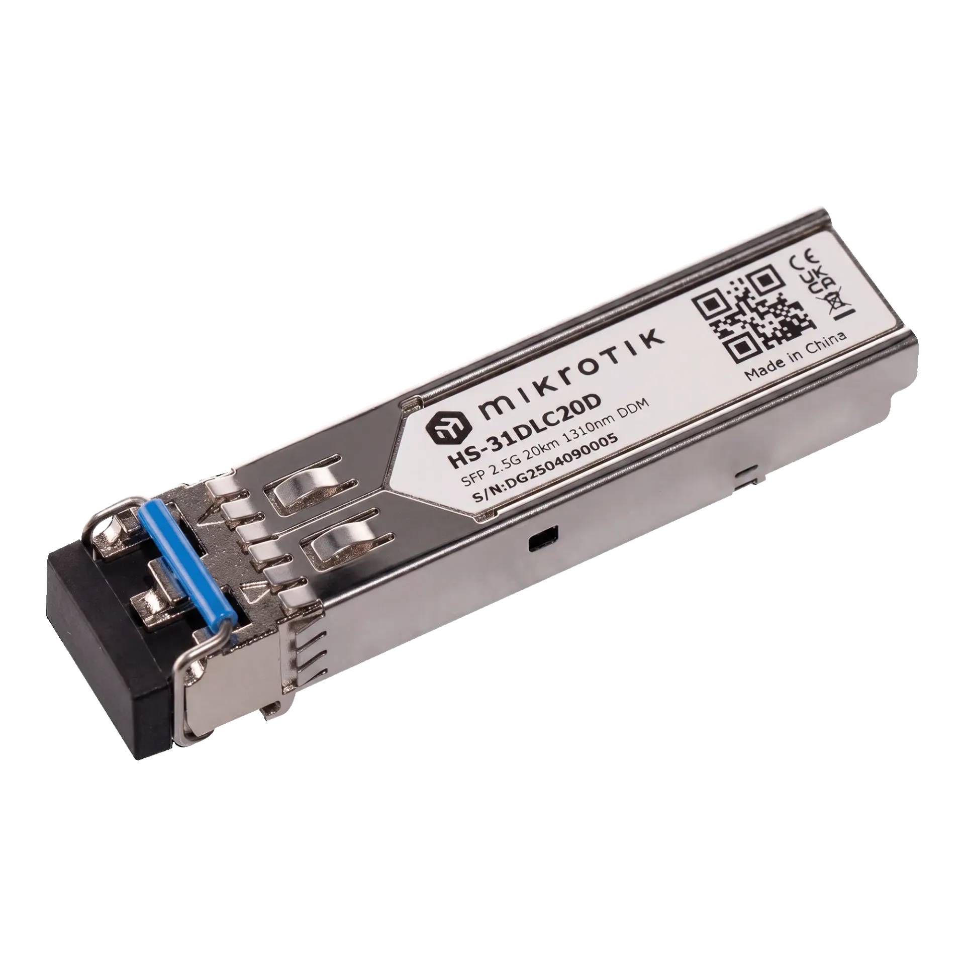 MikroTik HS-31DLC20D Industrial-grade 1G/2.5G SFP Module 20km