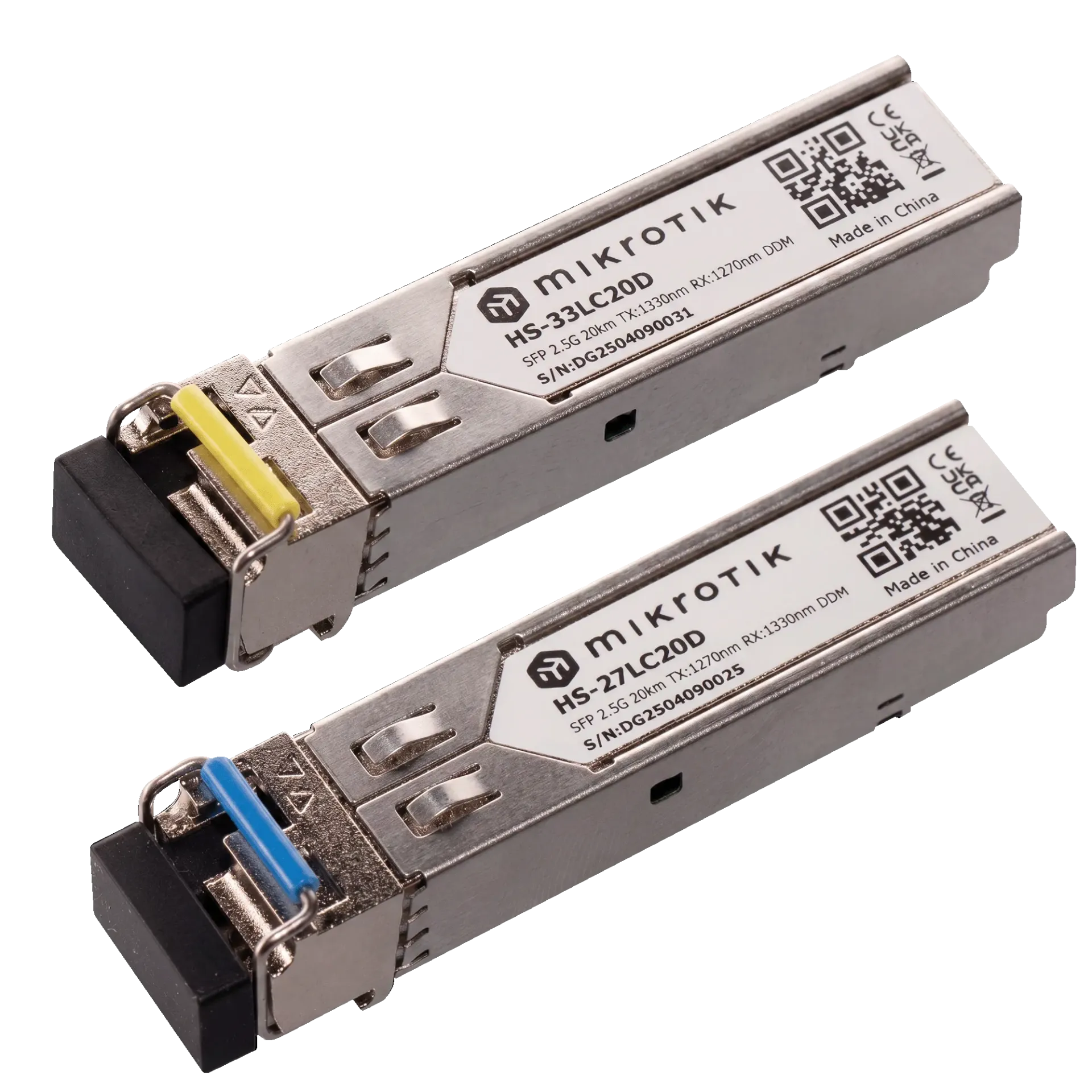 MikroTik HS-2733LC20D Industrial-grade 1G/2.5G SFP Module Pair 20km