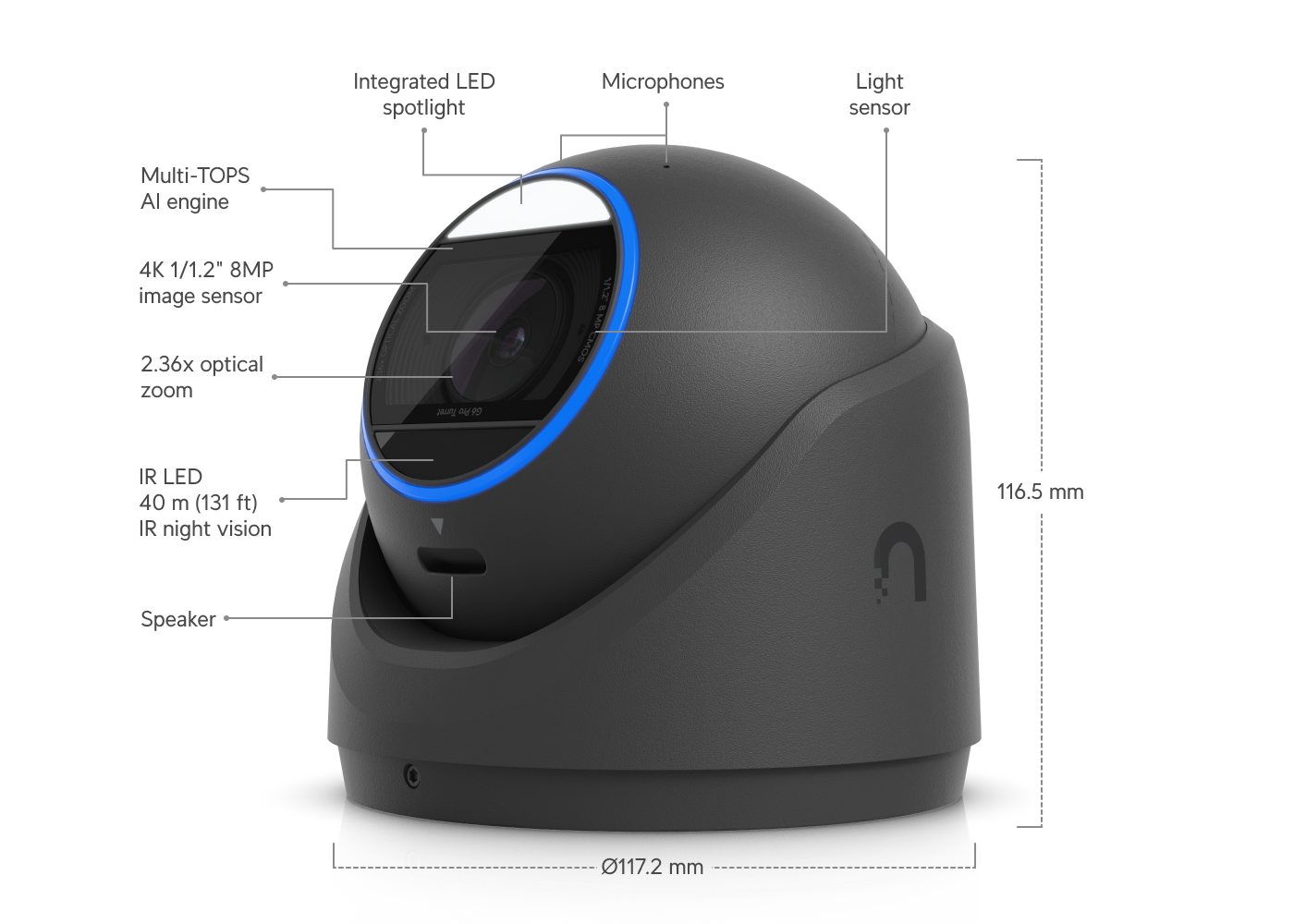 Ubiquiti UVC-G6-Pro-Turret Camera Black