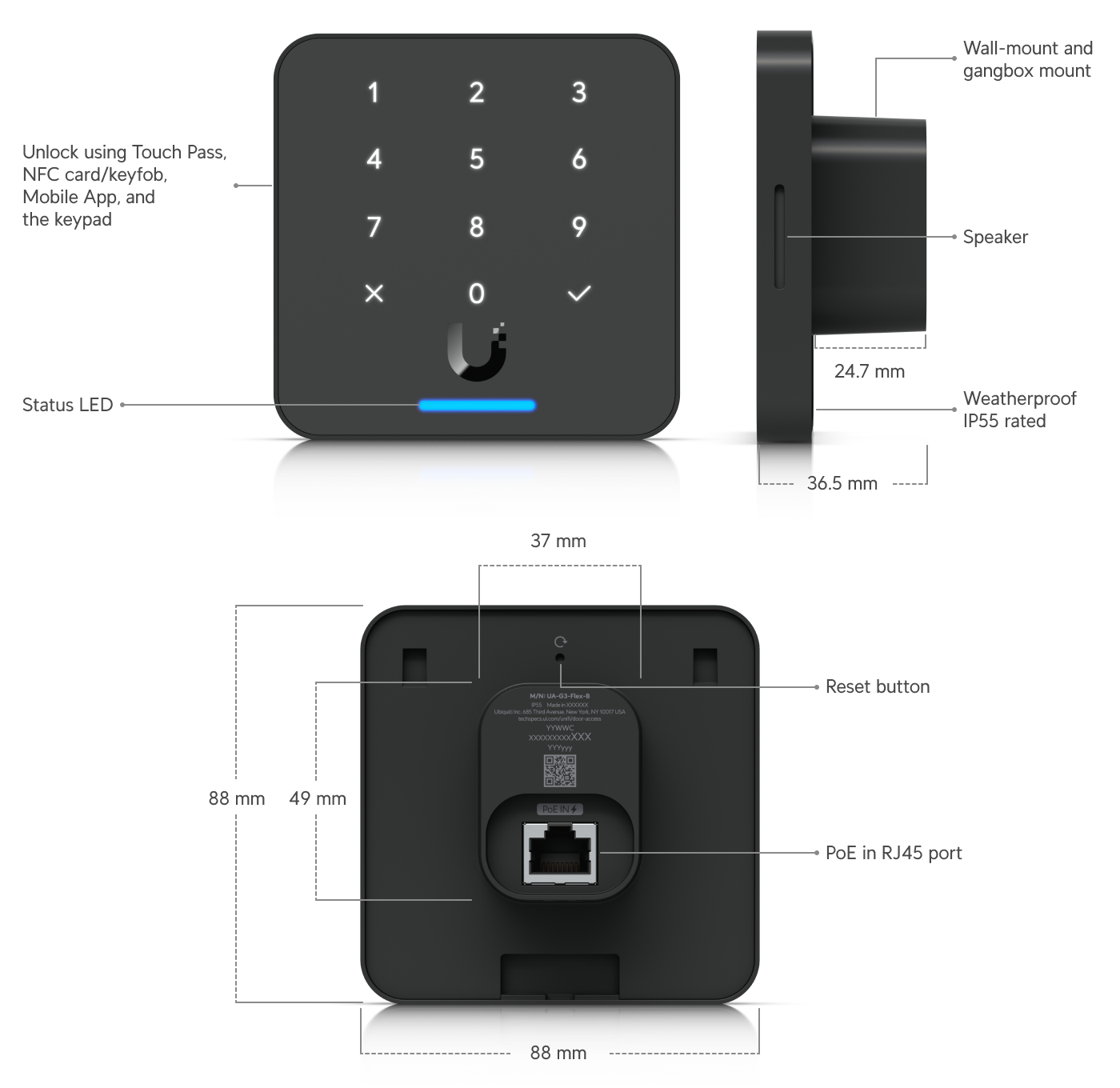 Ubiquiti UA-G3-Flex Access Reader Black